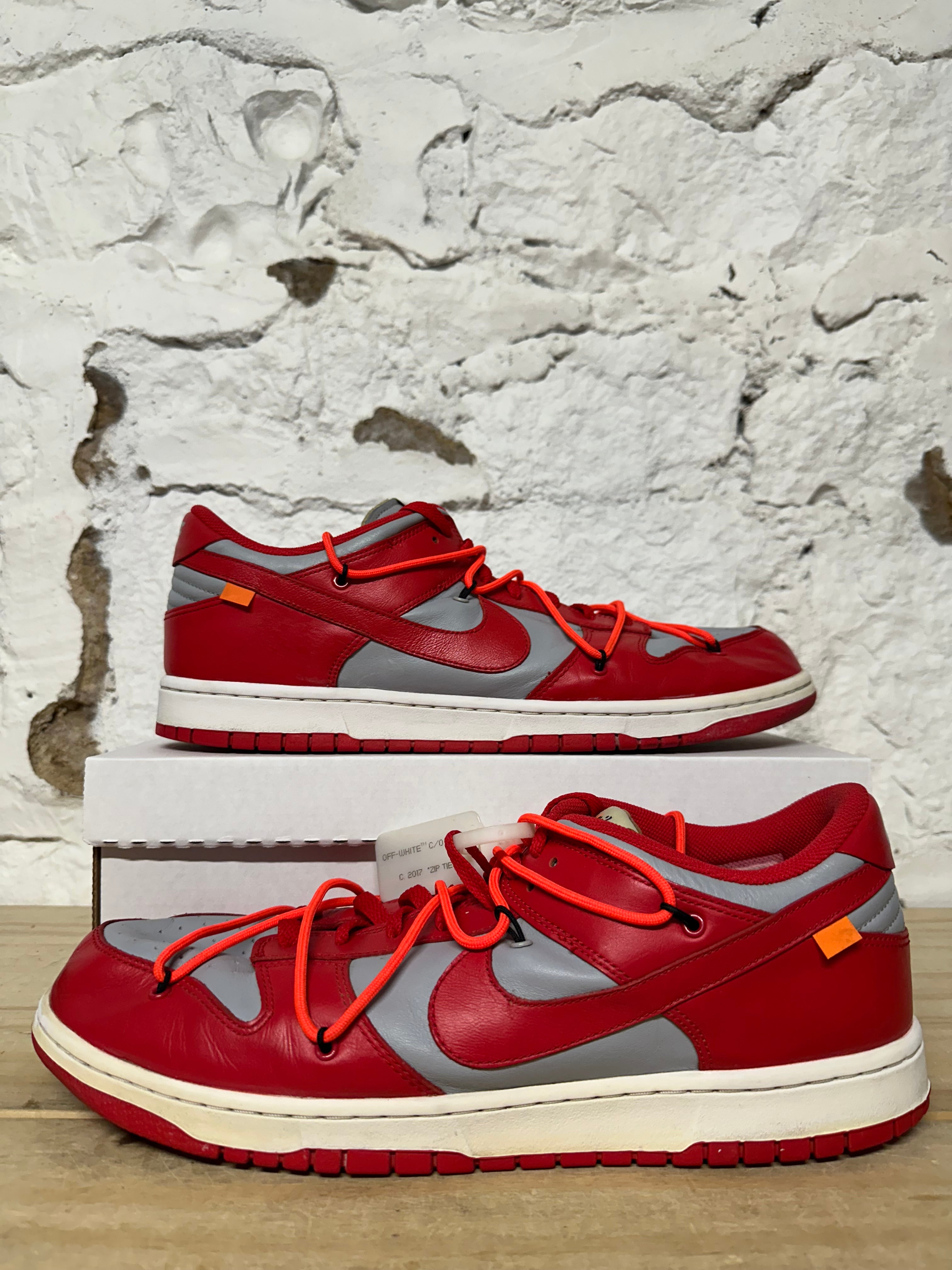 Nike Dunk Low Off-White University Red Sz 15