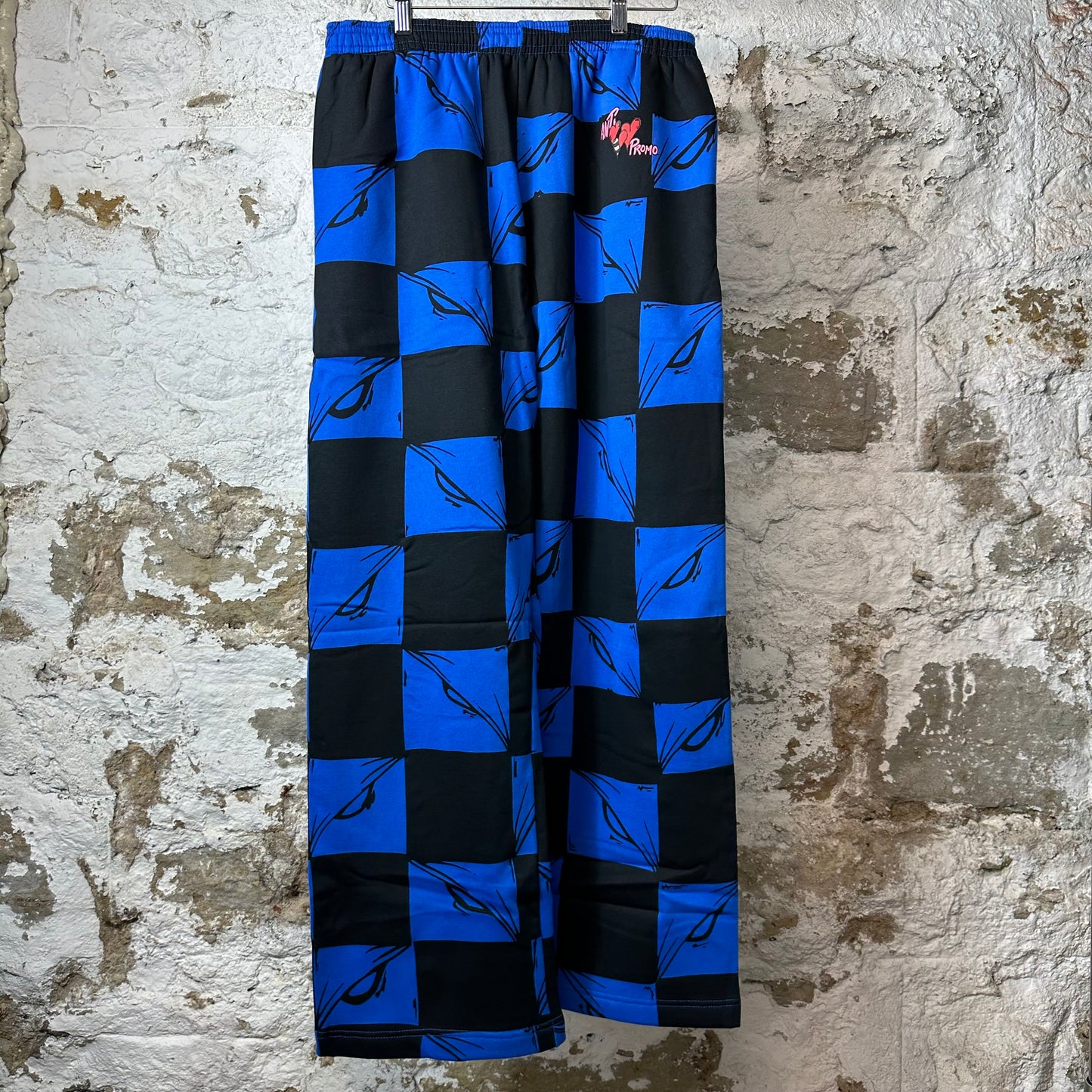 Matty Boy Anti Promo 99 Eyes Blue Checker Sweatpants Sz L DS