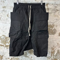 RIck Owens Creatch Black Cargo Pod Shorts Sz S