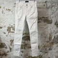 Amiri MX1 White Leather White Denim Jeans Sz 31