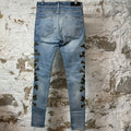 Amiri Camo Bones Blue Denim Jeans Sz 30