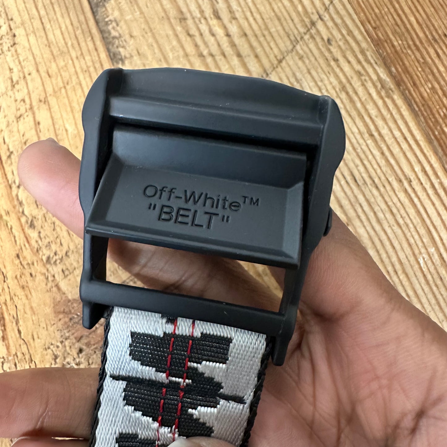 Off-White Black Silver Industrial Belt