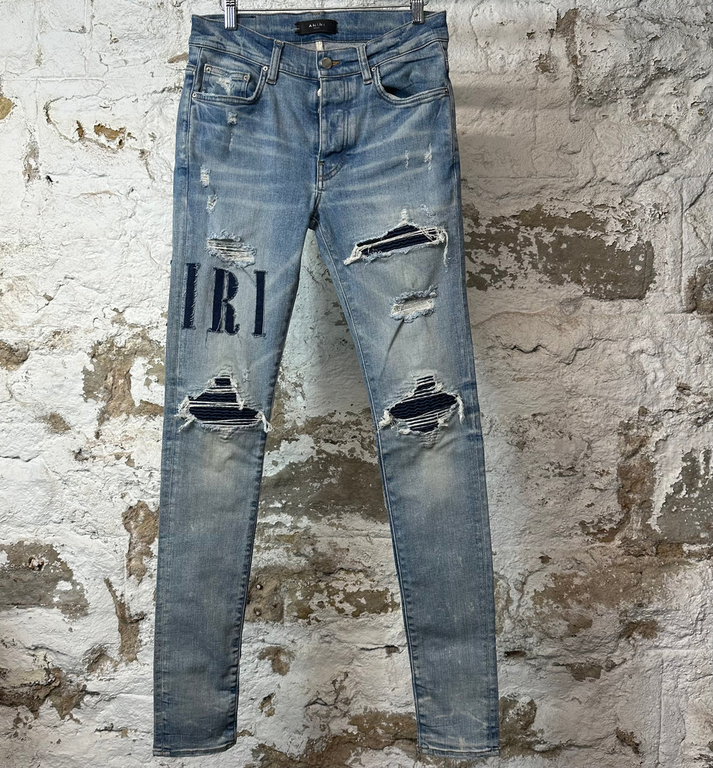 Amiri MX1 Denim Spell Blue Denim Jeans Sz 29