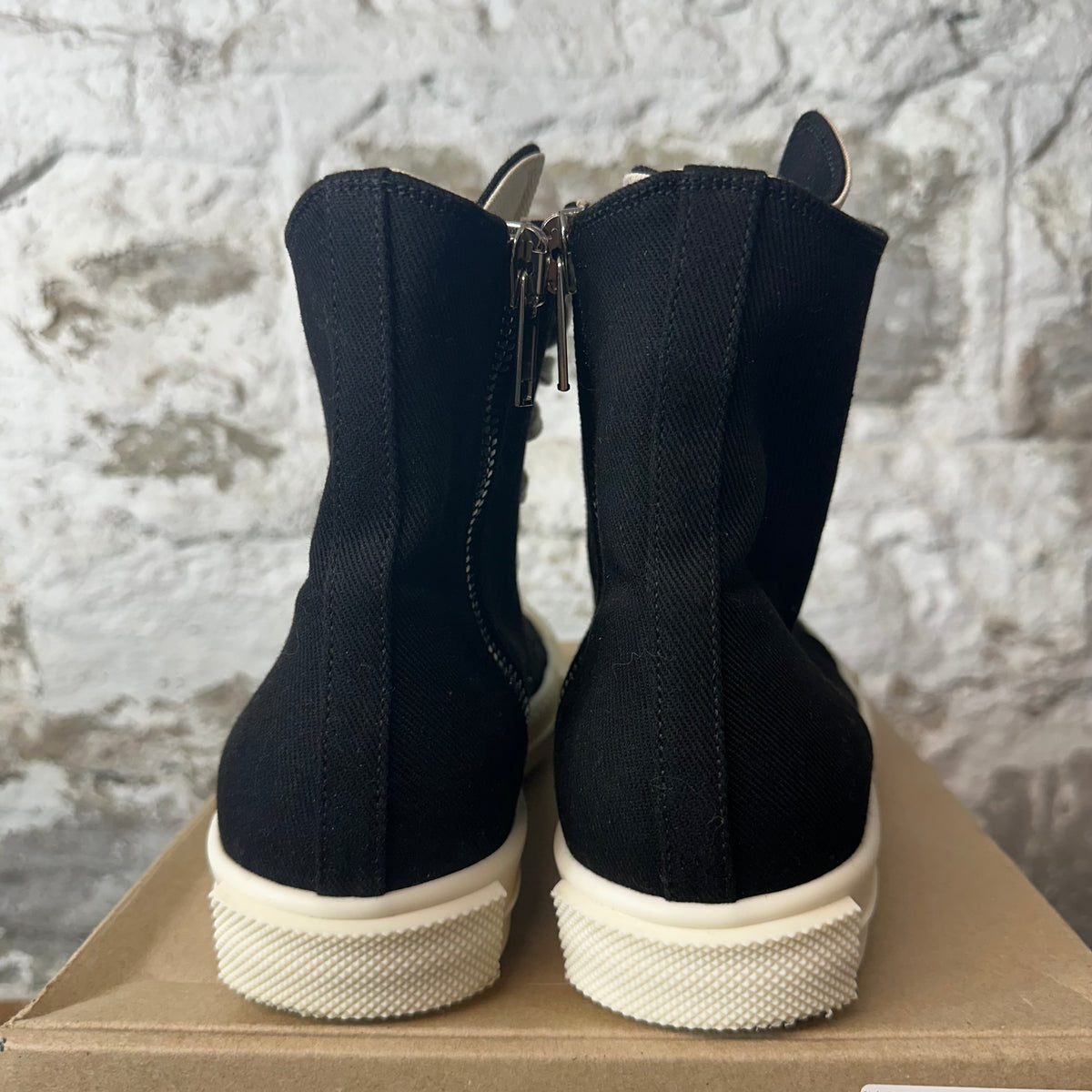 Rick Owens High Black Milk Sneaker Sz 7 (40)