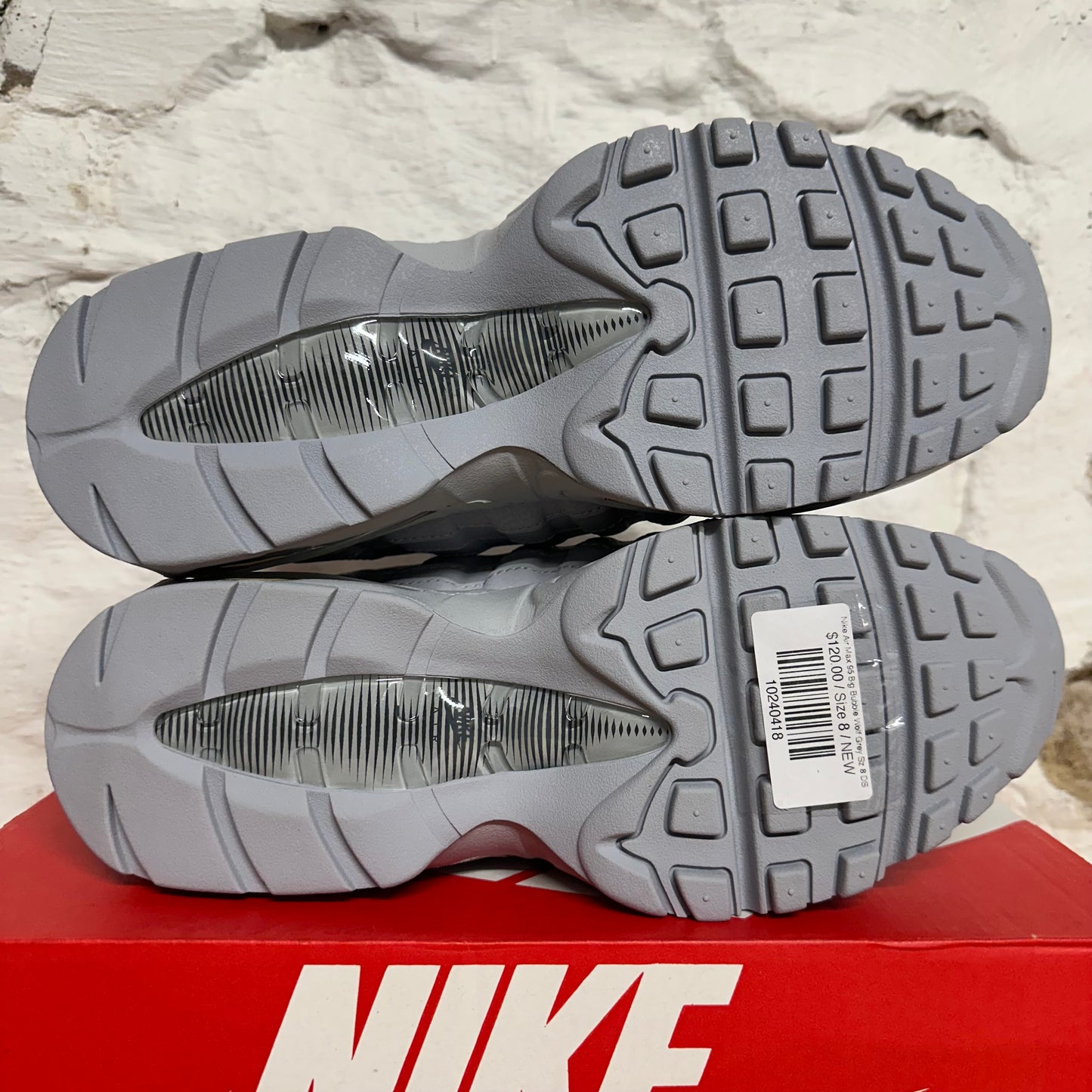 Nike Air Max 95 Big Bubble Wolf Grey Sz 8 DS