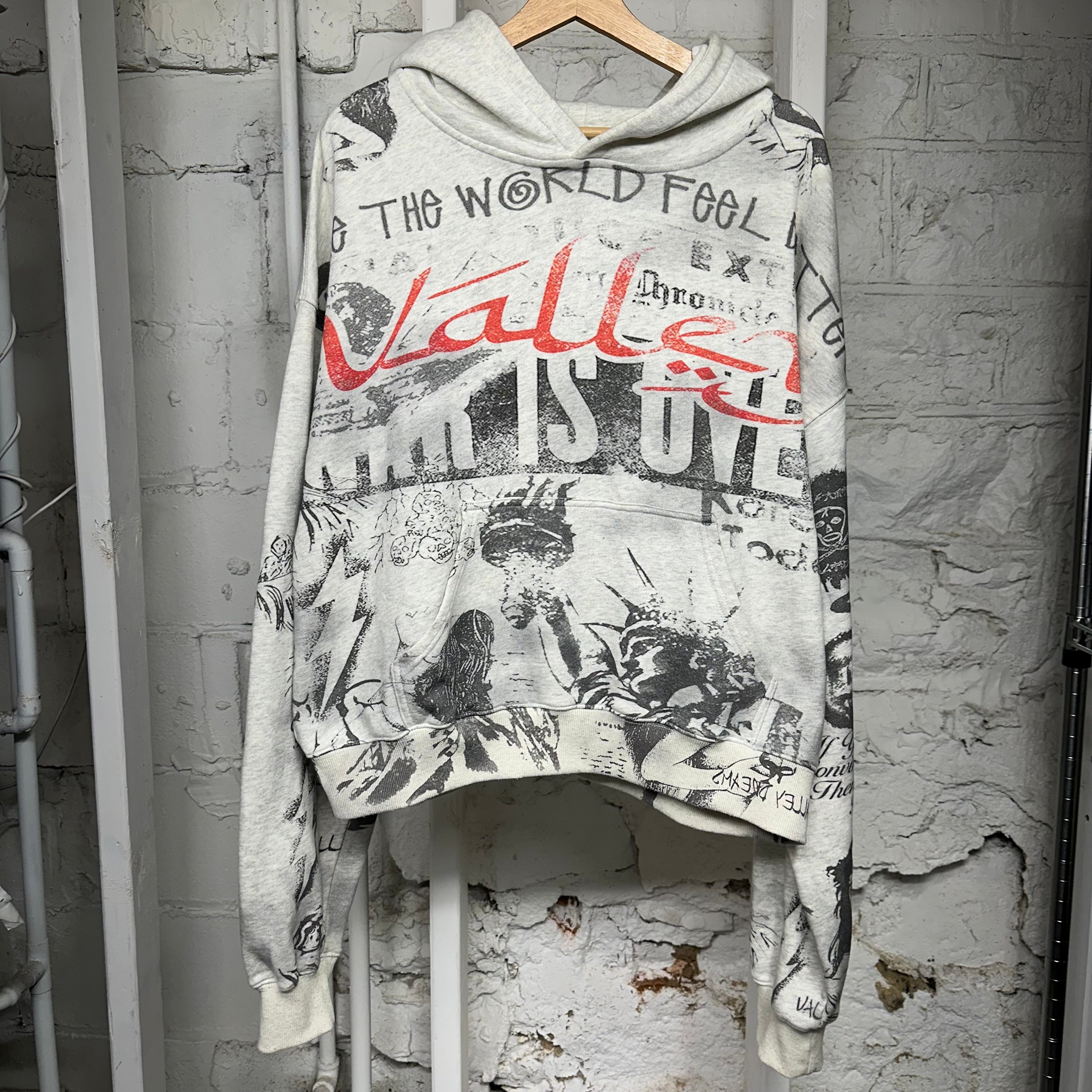 Vale Forever Mural Grey Hoodie Sz M