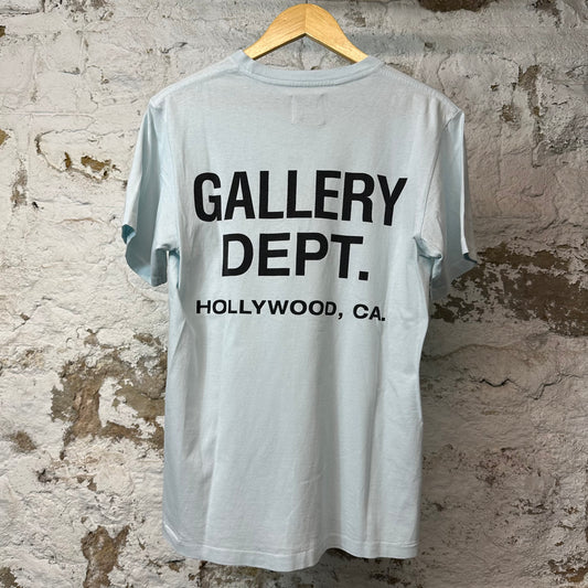 Gallery Dept Black Logo T-shirt Light Blue Sz S