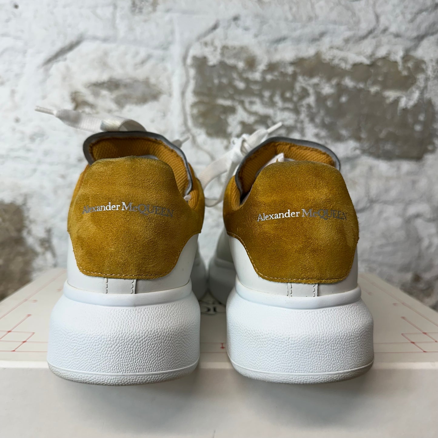 Alexander McQueen Mineral Yellow Tab White Sneaker Sz 7 (40)