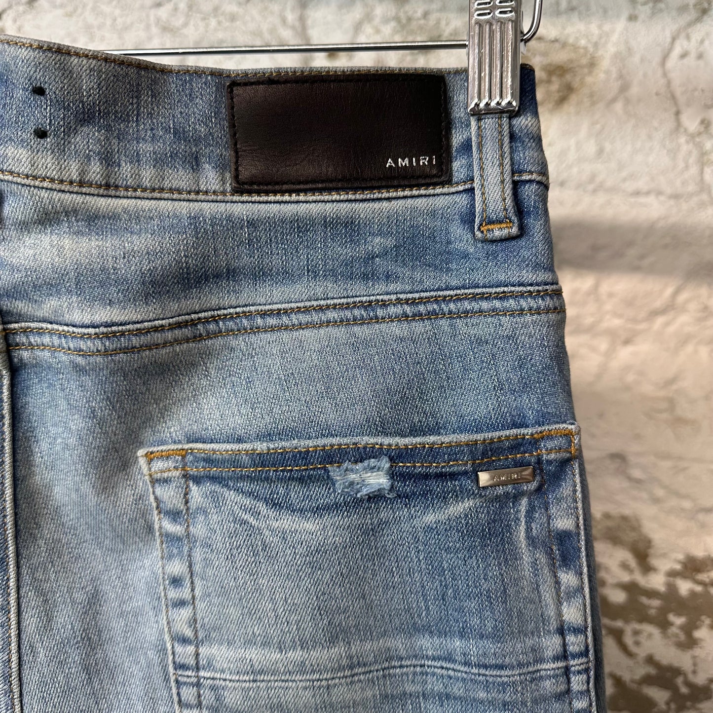 Amiri MX1 Blue Paisley Blue Denim Jeans Sz 29