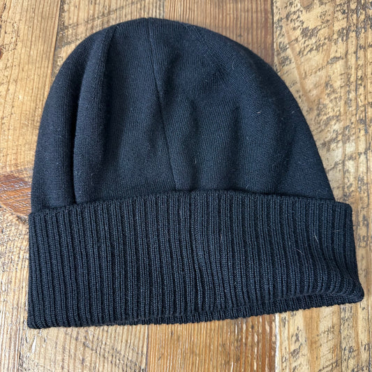 Givenchy Ribbed Embroidered Logo Black Beanie