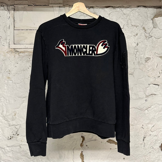 Moncler Felt Logo Crewneck Sz M