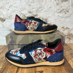 Valentino Blue Suede Tiger Print Sneaker Sz 11 (44)