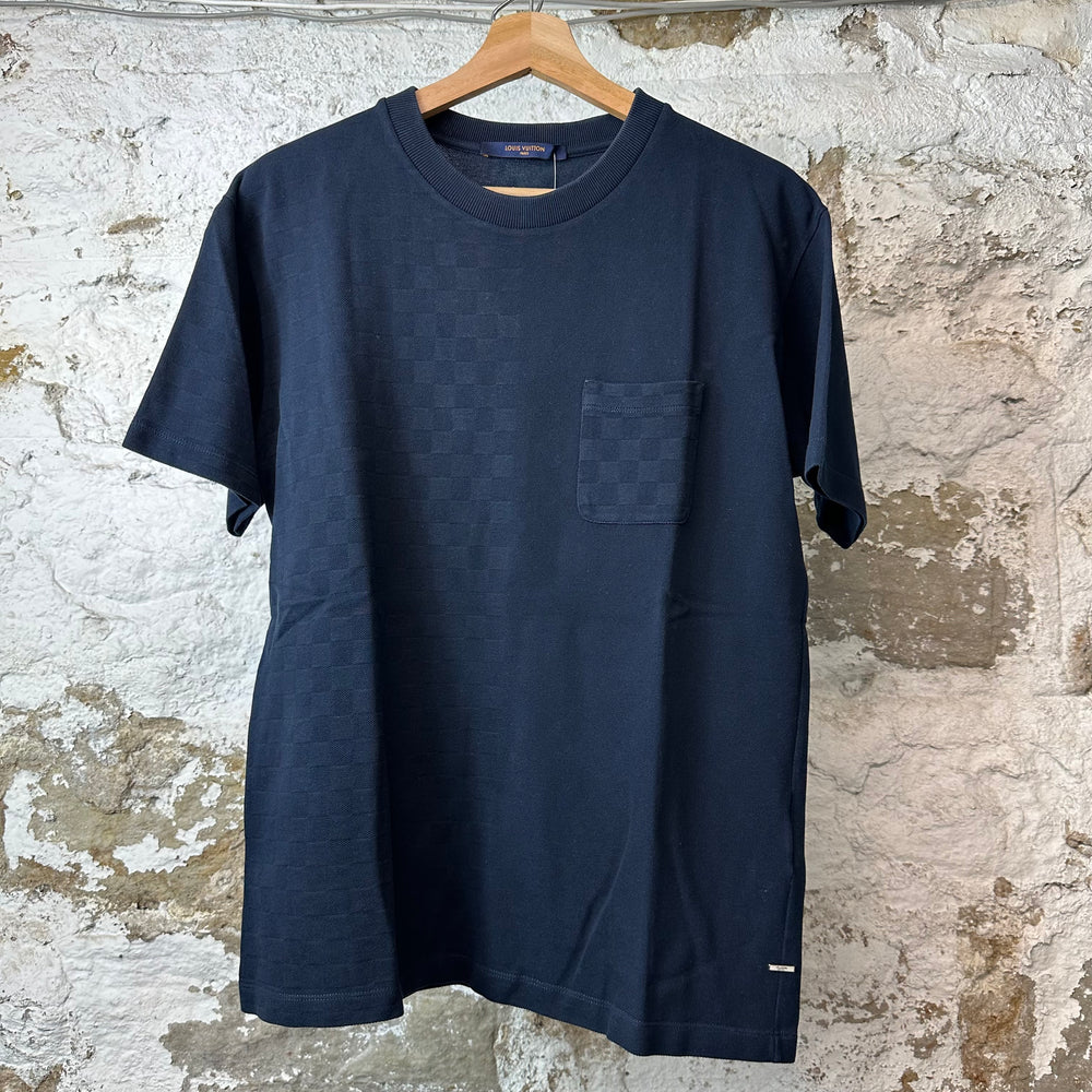 Louis Vuitton Split Navy Damier Pocket T-Shirt Sz M