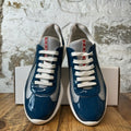 Prada Americas Cup Aviation Blue Grey White Sneaker Sz 8.5
