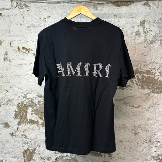 Amiri White Leaf Spell T-shirt Black Sz S