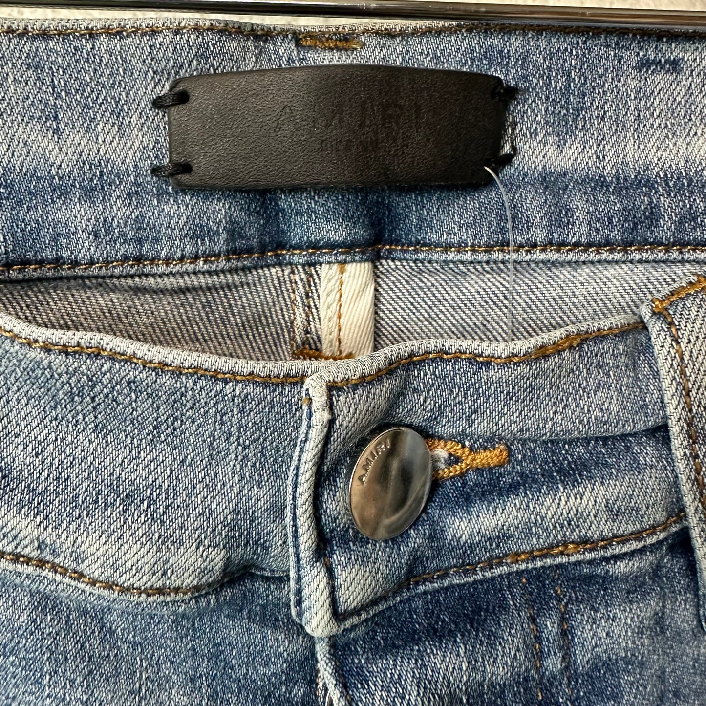 Amiri MX1 Black White Woven Blue Denim Jeans Sz 29