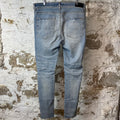Amiri Leopard Thrasher Blue Denim Jeans Sz 36