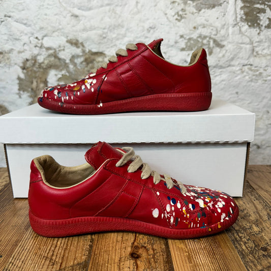 Maison Margiela Replica Paint Splatter Red Sneaker Sz 5.5 (37.5) No Box