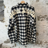 Palm Angels Black White Checkered Button Up Jacket Sz L