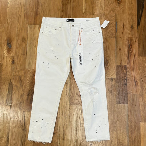 Purple Brand White Paint Splatter Jeans Sz 33 DS
