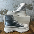 Alexander McQueen Silver White Tread Boot Sz 10.5 (43.5)