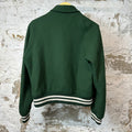 Amiri Cream Bone Varsity Jacket Green Sz M (48)