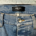 Amiri MX1 Gray Orange Plaid Blue Denim Jeans Sz 32