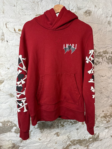 Amiri Sleeve Bone Heart Hoodie Red Sz S