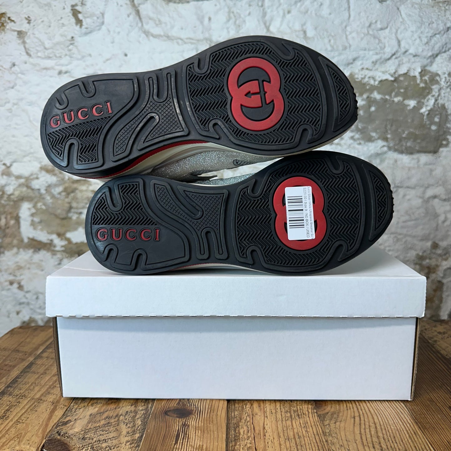 Gucci Silver White Ultrapace Sneaker Sz 9