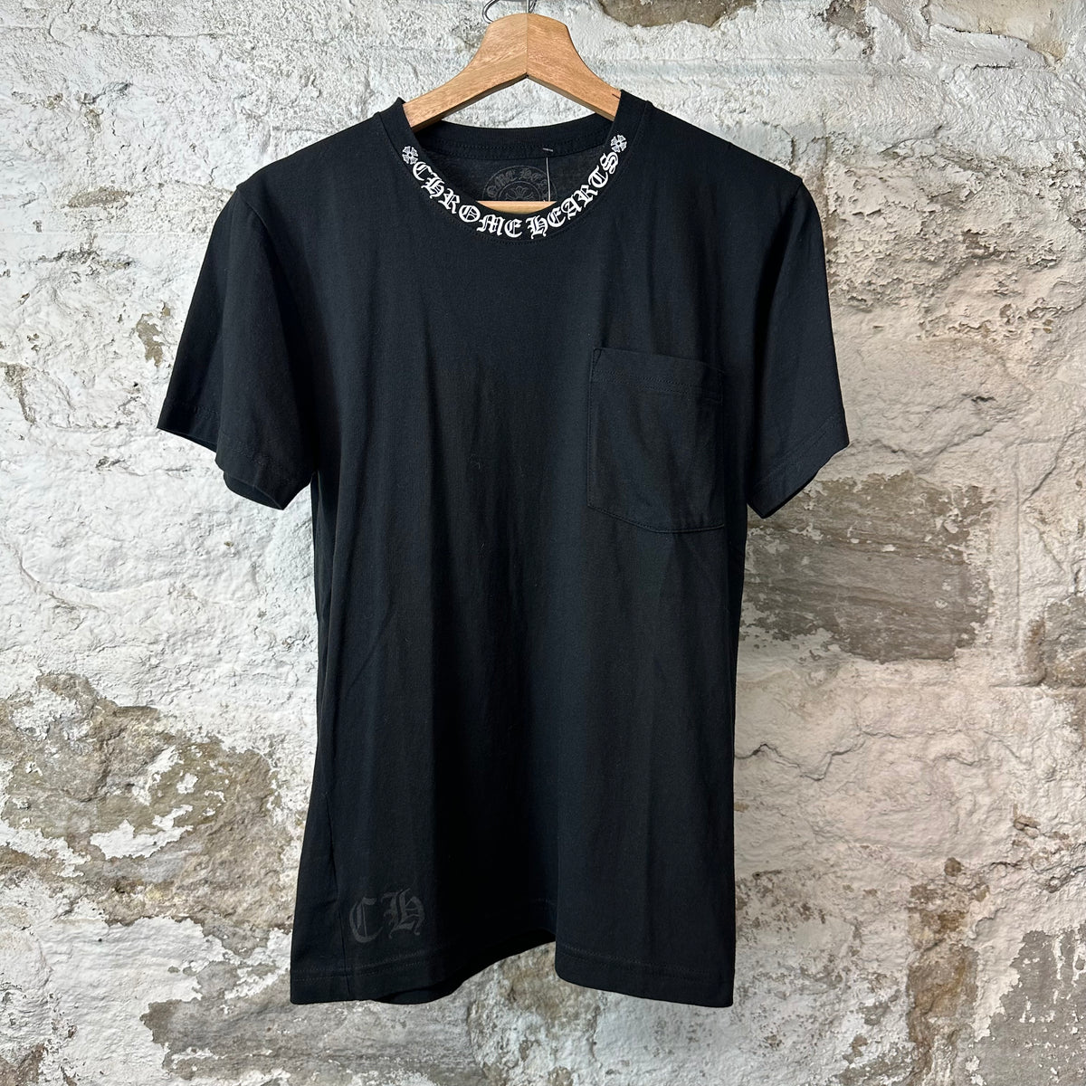 Chrome Hearts Neck Spell Black T-Shirt Sz S