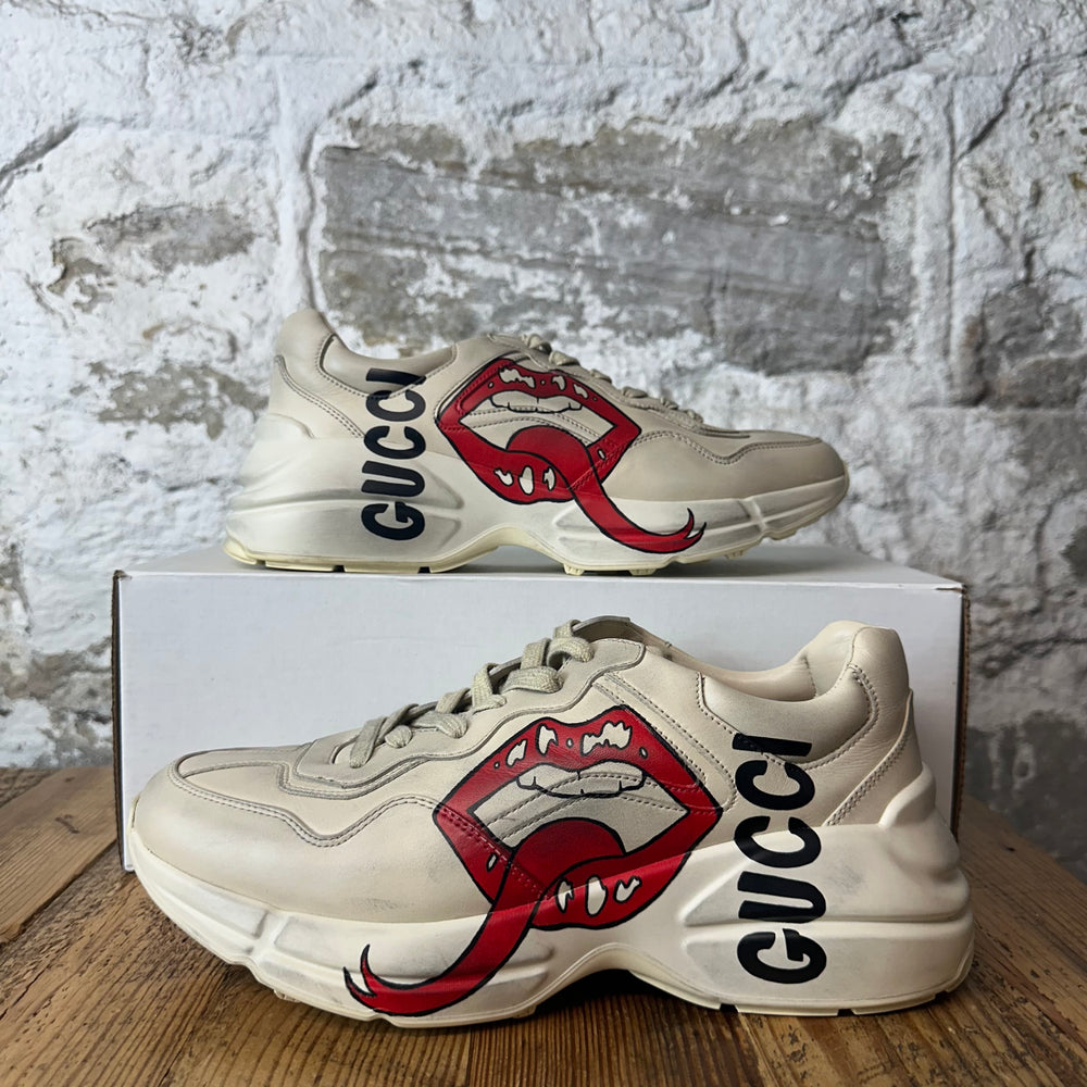 Gucci Rhyton Mouth Vintage Cream Sneaker Sz 7