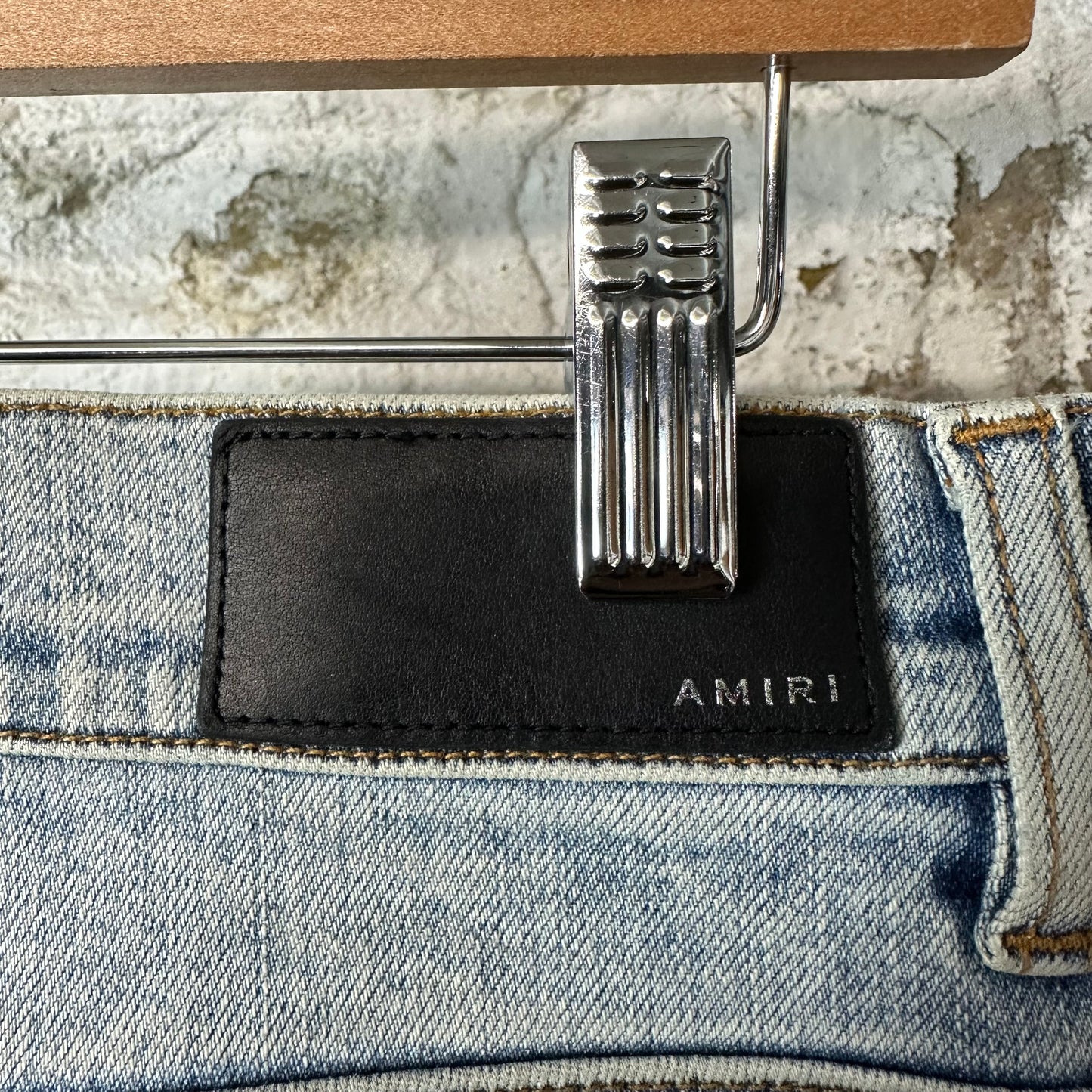 Amiri MX1 Crystal Patch Washed Blue Denim Jeans Sz 29