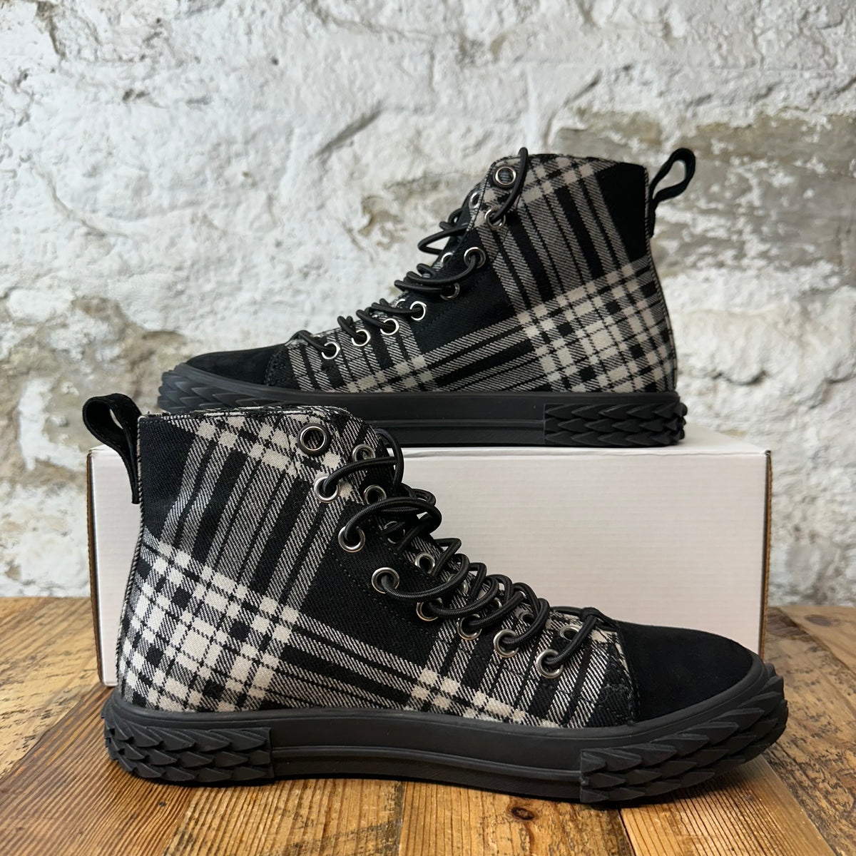 Giuseppe Zanotti Blabber Black Plaid Sneaker Sz 9.5 (42.5)