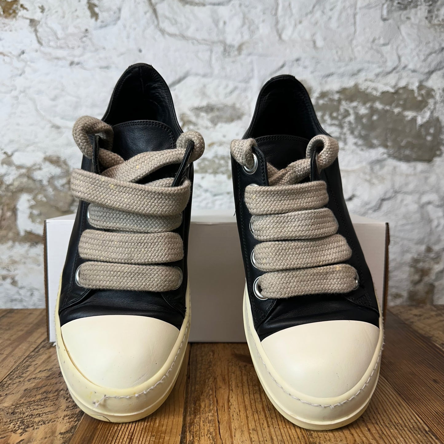 Rick Owens Jumbo Lace Black Milk Sneaker Sz 8.5 (41.5)