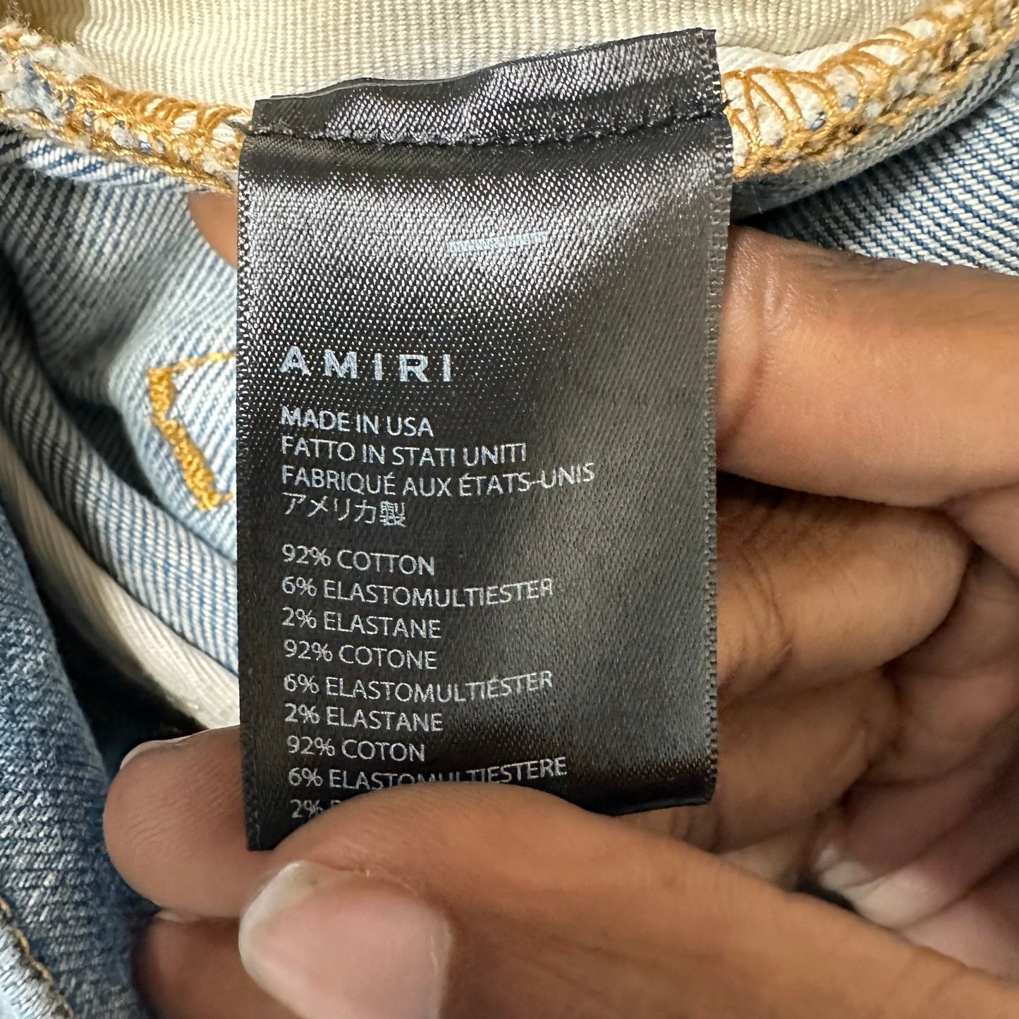 Amiri Plain Blue Denim Jeans Sz 32