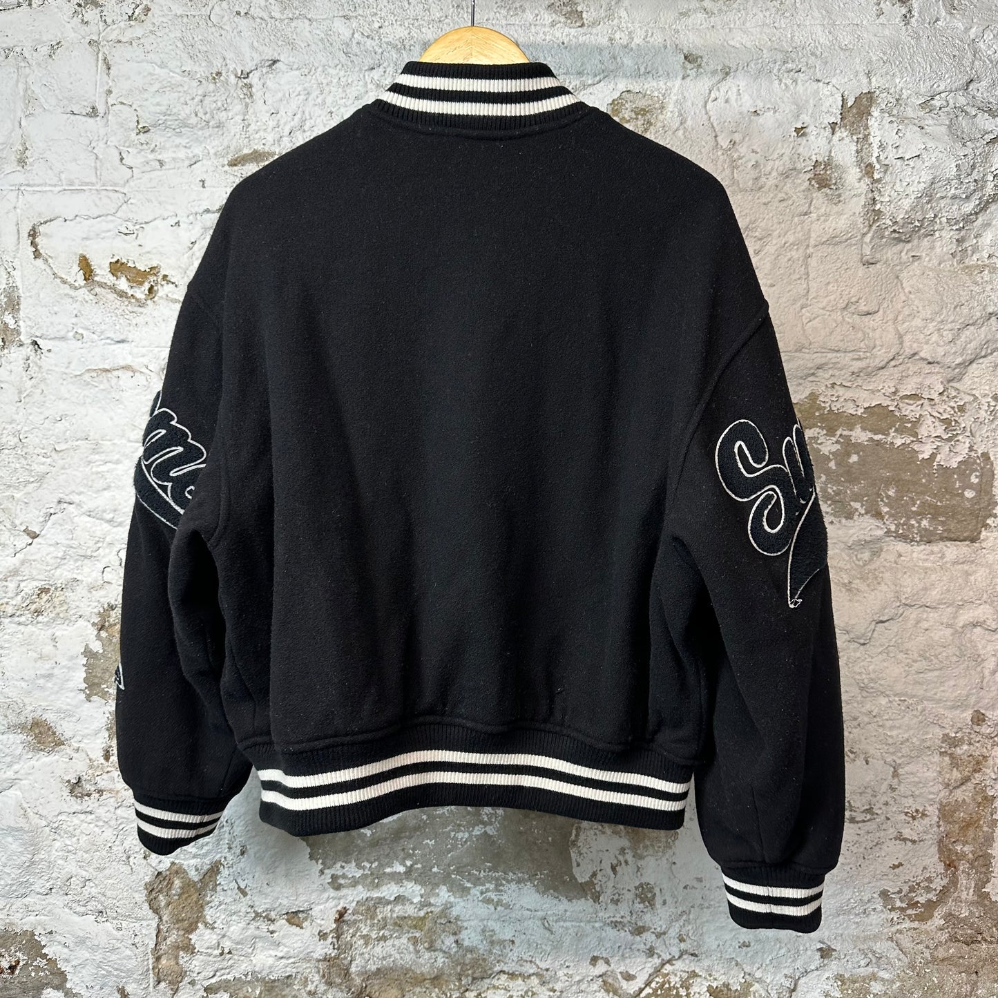 Supreme Veritas Black White Varsity Jacket Sz M