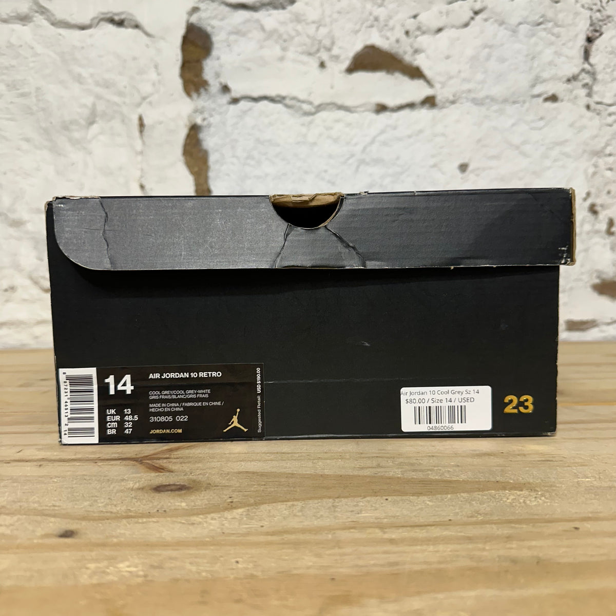 Air Jordan 10 Cool Grey Sz 14