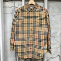 Burberry Tan Plaid Button Up Shirt Sz S