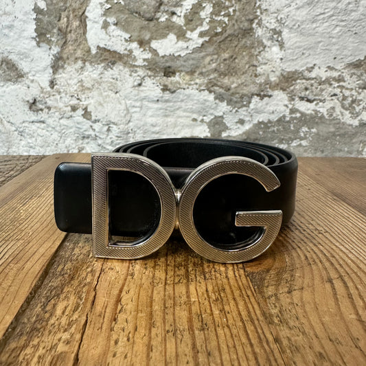 Dolce Gabanna Silver Buckle Black Belt Sz (110/44)