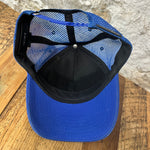 Amiri White Spell Paint Drip Blue Trucker Hat