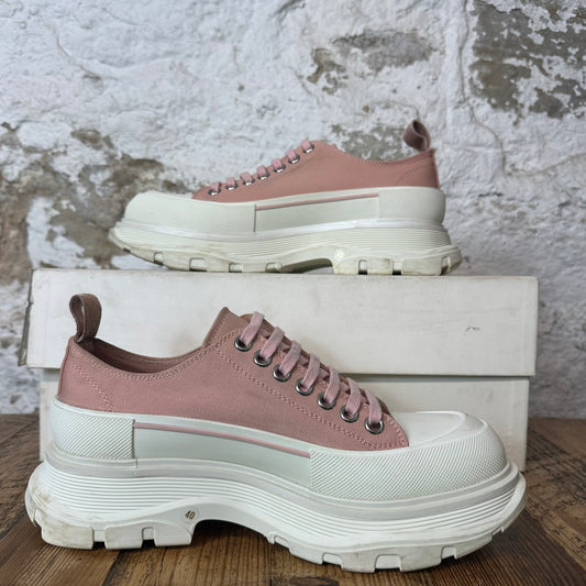 Alexander Mcqueen Low Pink White Tread Boot Sneaker Sz 7 (40)