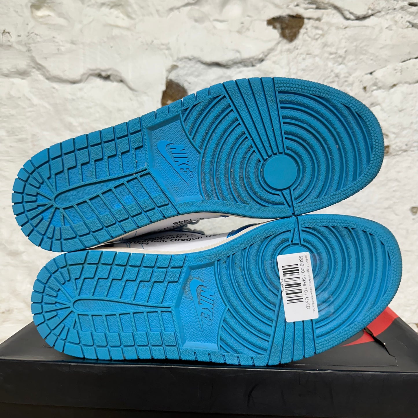 Air Jordan 1 High Off-White University Blue Sz 10