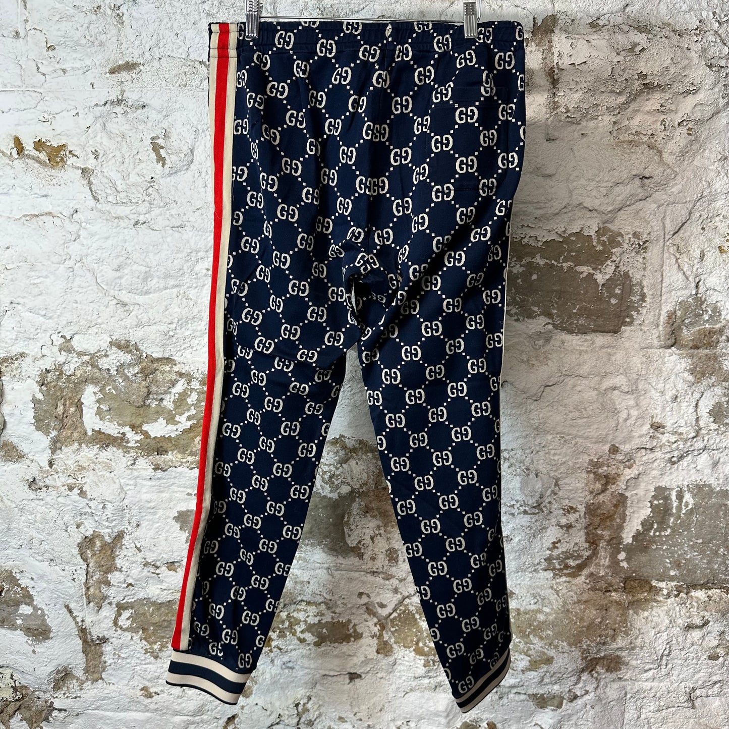 Gucci Navy GG Monogram Track Pants Sz L