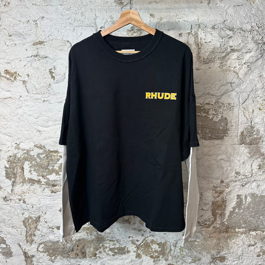 Rhude Yellow Spell Thermal L/s Black Sz L