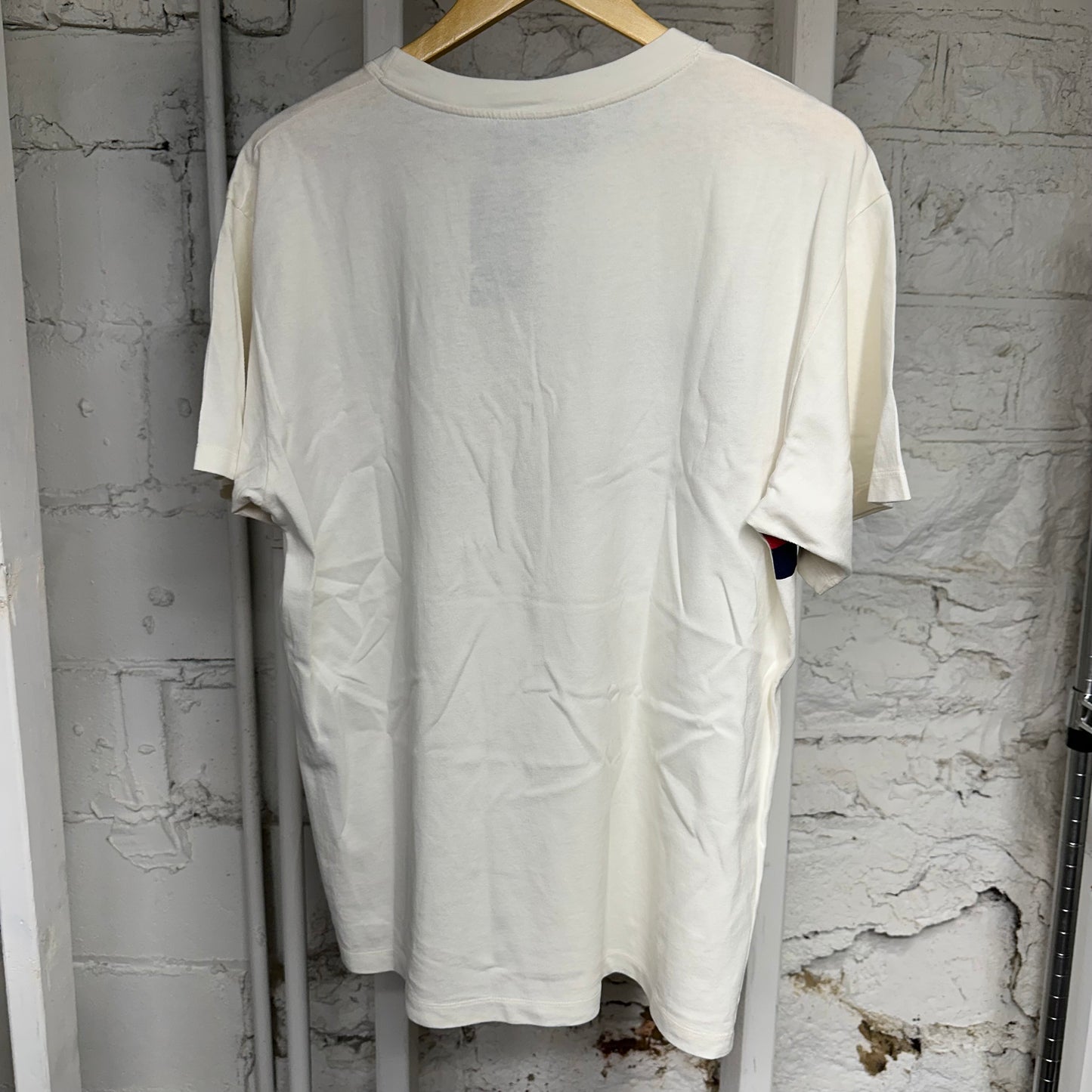 Gucci Interlocking G Stripe Cream T-Shirt Sz XS