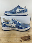 A Bathing Ape Bape Sta Low Blue Checkered Print Sz 9.5