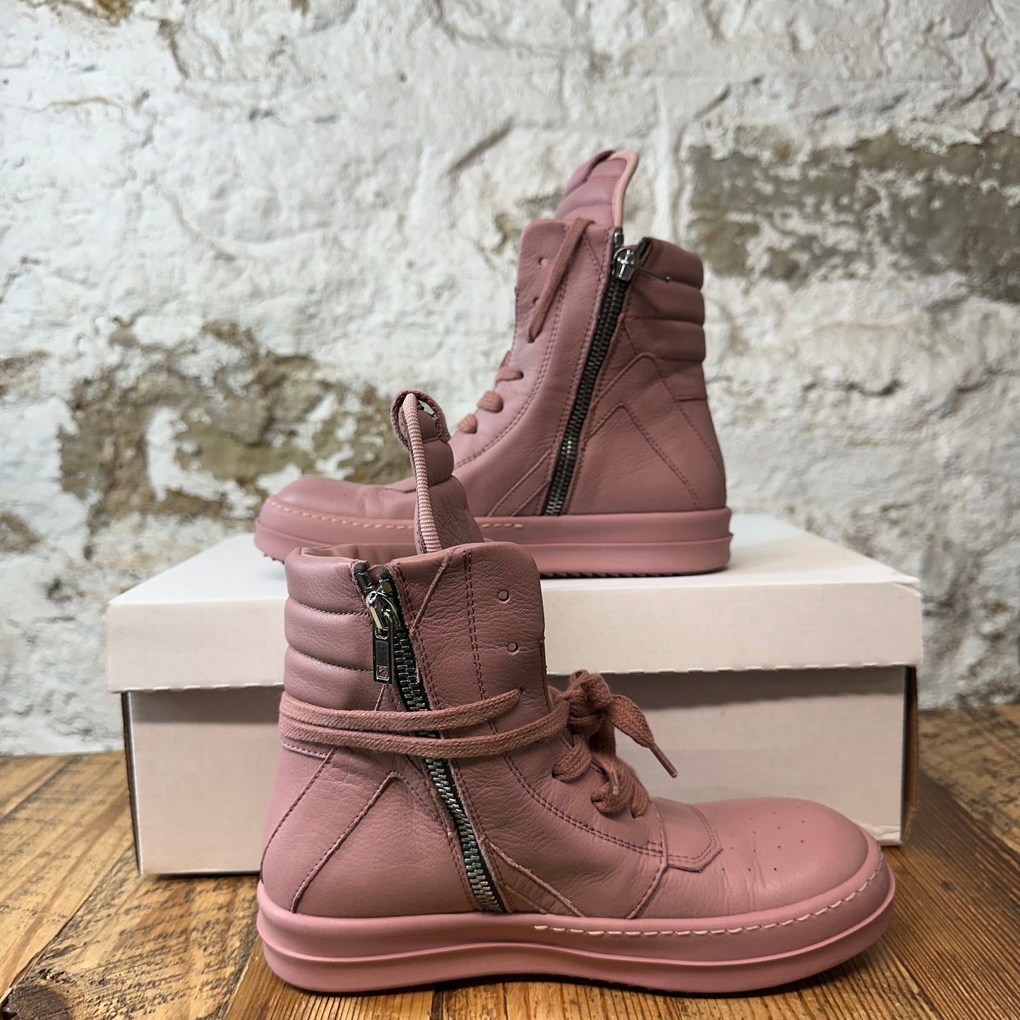 Rick Owens High Geobasket Dusty Pink Sneaker Sz 4 (35)