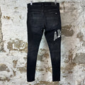 Amiri Vintage Logo Distressed Black Denim Jeans Sz 29