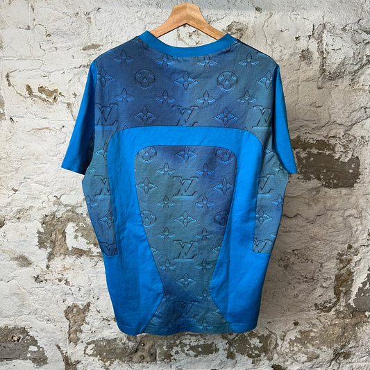 Louis Vuitton 2054 Intarsia Blue Monogram T-shirt Sz M