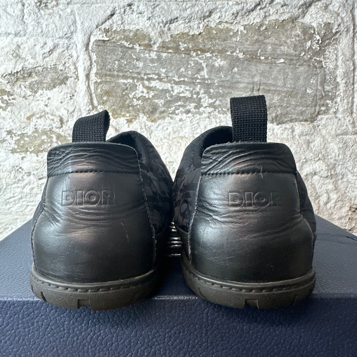 Dior Quilted Black Oblique Snow Slipper Sz 12 (45)